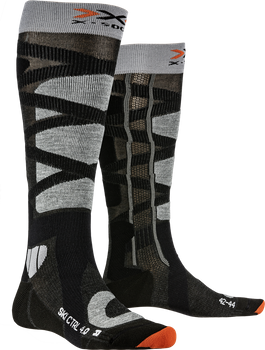 Ski socks X-Socks Ski Control 4.0 Anthracite Melange/Stone Grey Melange - 2024/25