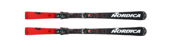 Skis Nordica Dobermann SLJ Plate + Marker Race 10 Black Flo Red - 2023/24