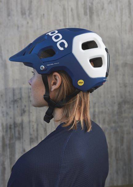 Bicycle helmet POC Tectal Race MIPS Lead Blue/Hydrogen White Matt