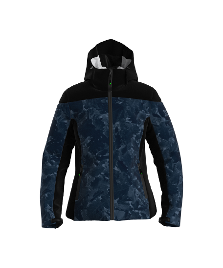 Ski jacket ENERGIAPURA Jacket With Hood Flond Camouflage Leaves Lady Blue - 2023/24