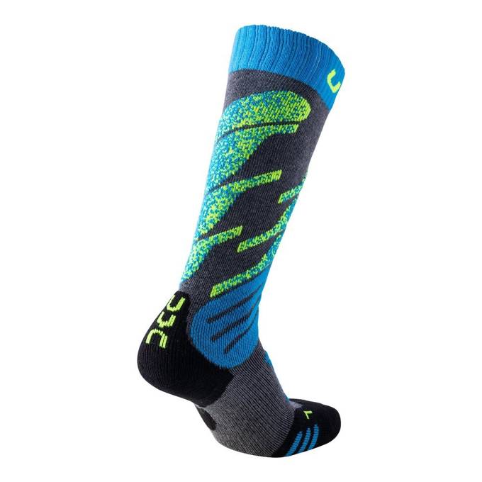 Ski socks Uyn Ski Junior Grey Melange/Turquoise - 2023/24