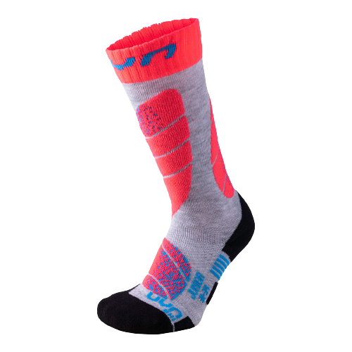 Ski socks Uyn Ski Junior Light Grey/Coral Fluo - 2023/24