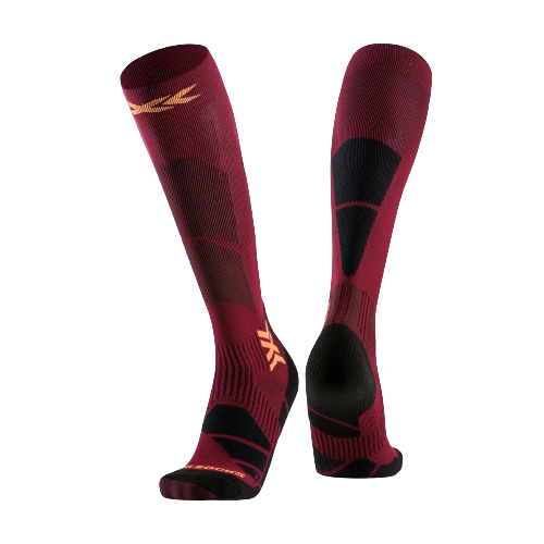 Ski socks X-Socks Ski Perform OTC Dune Red/Orange - 2024/25