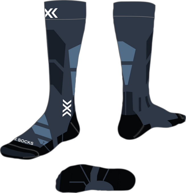 Ski socks X-Socks Ski Perform OTC Marine/Mineral Blue - 2024/25