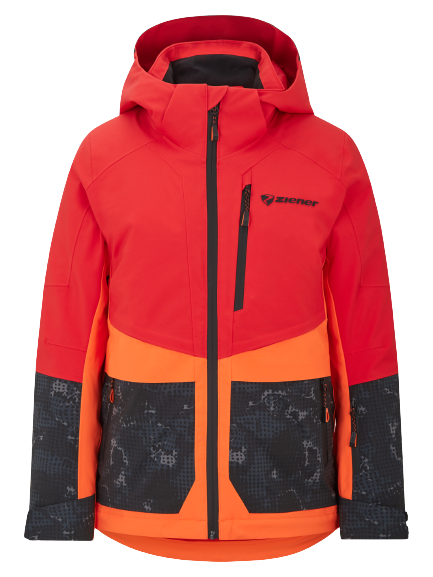 Skiing jacket Ziener Trivor Junior Padded Red Orange Pop - 2024/25