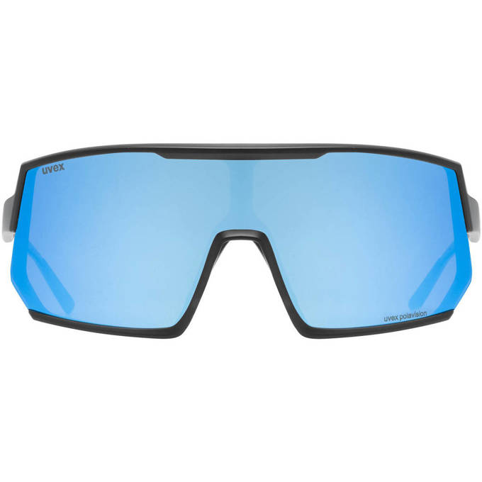 Sunglasses Uvex Sportstyle 235 P - Black Mat/Mirror Blue - 2023