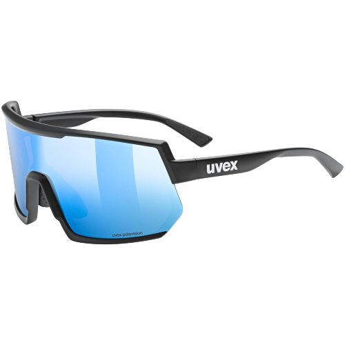 Sunglasses Uvex Sportstyle 235 P - Black Mat/Mirror Blue - 2023