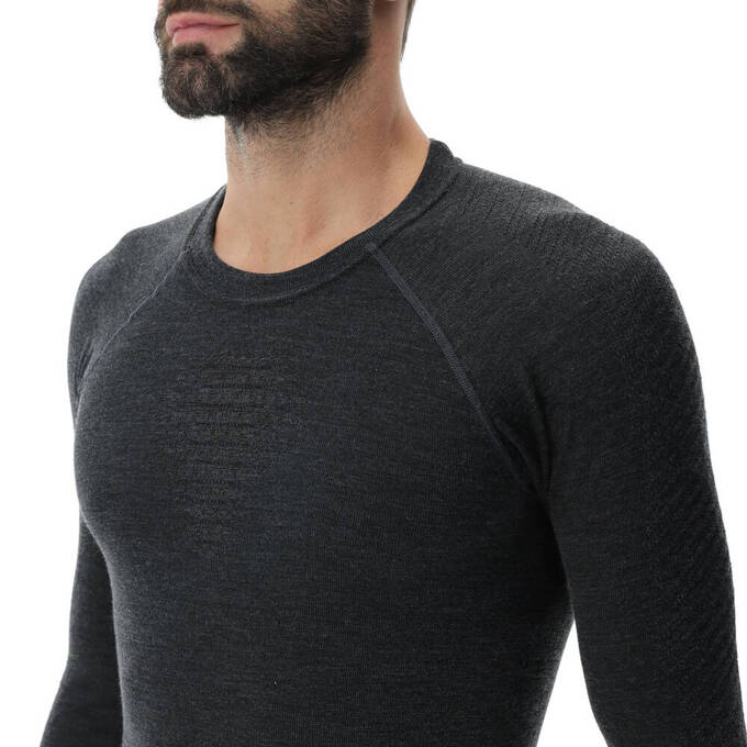 Thermal underwear UYN Man Fusyon Cashmere UW Shirt LG_SL Grey Rock/Brown - 2023/24