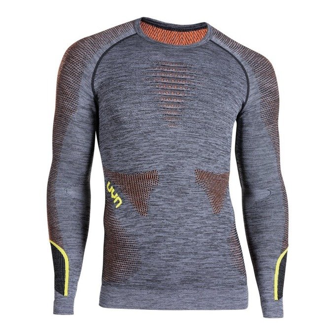 Thermal underwear UYN Men Ambityon Long Sleeves  Black Melange/Orange/Yellow - 2022/23