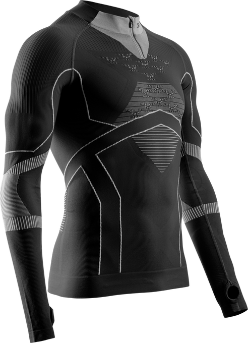 Thermal underwear X-bionic Energy Accumulator Light Shirt LS 1/2 Zip Black/Light Grey - 2024/25