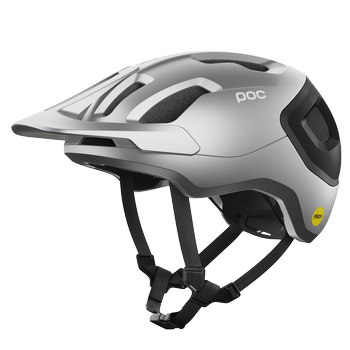 Fahrradhelm POC Axion Race MIPS Uranium Black/Argentite Silver Matt - 2023