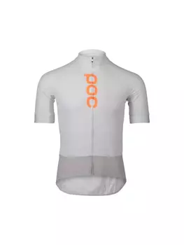 Fahrradtrikot POC M's Essential Road Logo Jersey  Hydrogen White/Granite Grey