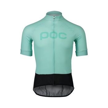 Fahrradtrikot POC W'S ESSENTIAL ROAD LOGO JERSEY FLUORITE GREEN - 2021