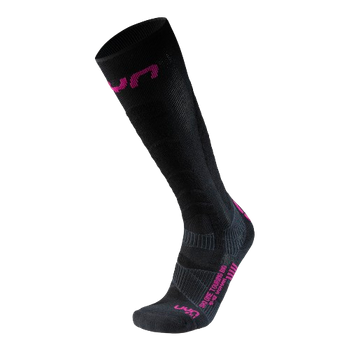 Skisocken UYN Women Ski Touring One Bio Socks Black/Pink Yarrow - 2024/25