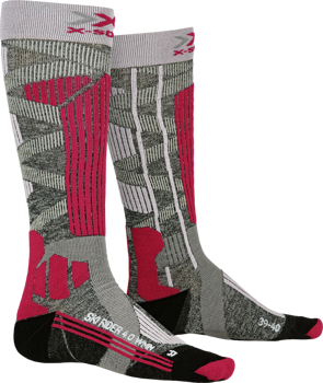 Skisocken X-SOCKS Ski Rider 4.0 Women Stone Grey Melange/Pink - 2022/23