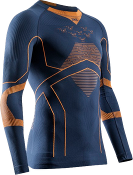 Thermounterwäsche X-bionic Energy Accumulator Light Shirt LS Marine/Orange - 2024/25