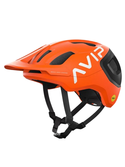 Fahrradhelm POC Axion Race MIPS Fluorescent Orange/Uranium Black Matt - 2024