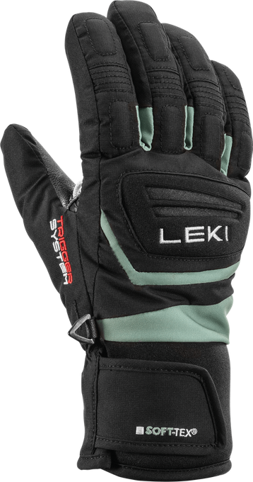 Handschuhe LEKI Griffin 3D Junior Black/Dusty Green - 2024/25