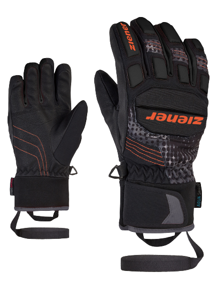 Handschuhe Ziener Luro AS PR Junior Glove Junior Black Orange Pop Print - 2023/24