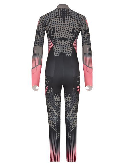 Rennanzug Ziener RCE Racesuit Padded Junior Black Foggy Print Pink Vanilla - 2023/24