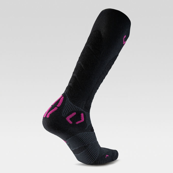 Skisocken UYN Women Ski Touring One Bio Socks Black/Pink Yarrow - 2024/25