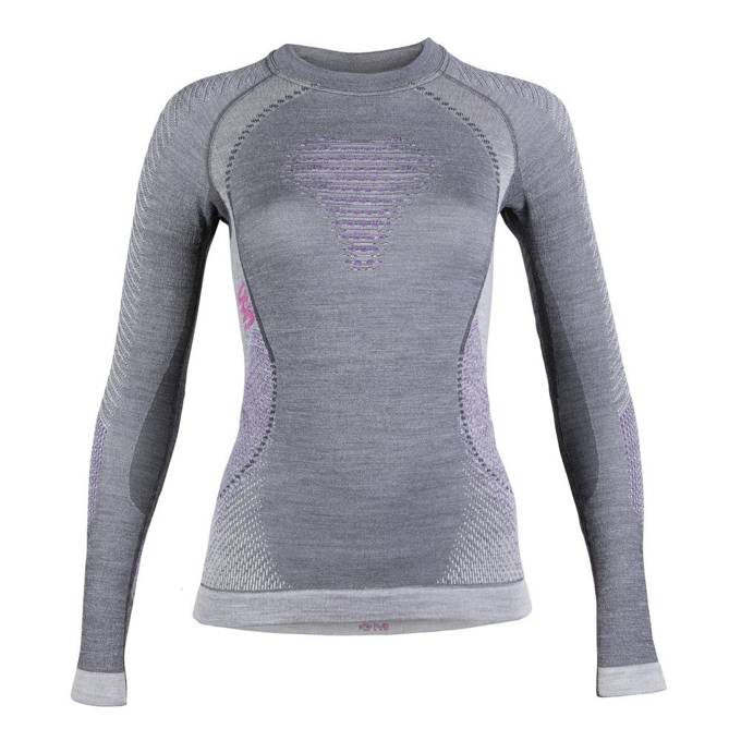 Thermounterwäsche UYN Lady Fusyon UW Shirt LG SL Anthracite/Purple/Pink - 2022/23