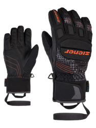 Gloves Ziener Luro AS PR Junior Glove Junior Black Orange Pop Print - 2023/24