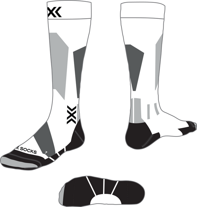 Socken X-socks Ski Discover OTC WMN X White/Grey - 2024/25