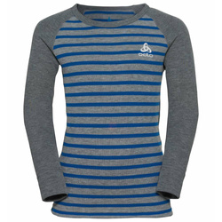 Underwear shirt ODLO Active Warm Eco Kids Stripes BL Top Crew Neck LS Blue Wing Teal/Reef Waters - 2022/23