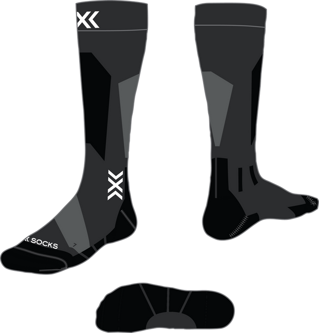 Socken X-socks Ski Discover Merino OTC X Black/Grey - 2024/25