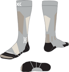 Socken X-socks Ski Discover Merino OTC Seal Grey/Light Sand - 2024/25