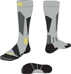 Skisocken X-socks Ski Discover OTC JR Rhino Grey/Canary - 2024/25