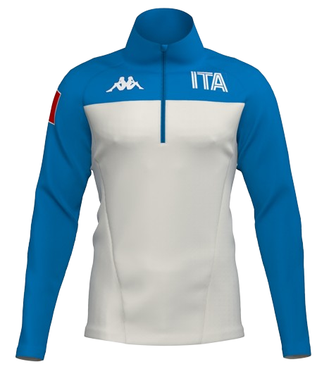 Fleecejacke Kappa 6CENTO 687BK ITA White Coconut/Blue - 2024/25