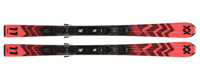 Skis Volkl Racetiger Junior Red (100 - 120) + 7.0 vMotion JR Black - Anthracite - 2024/25